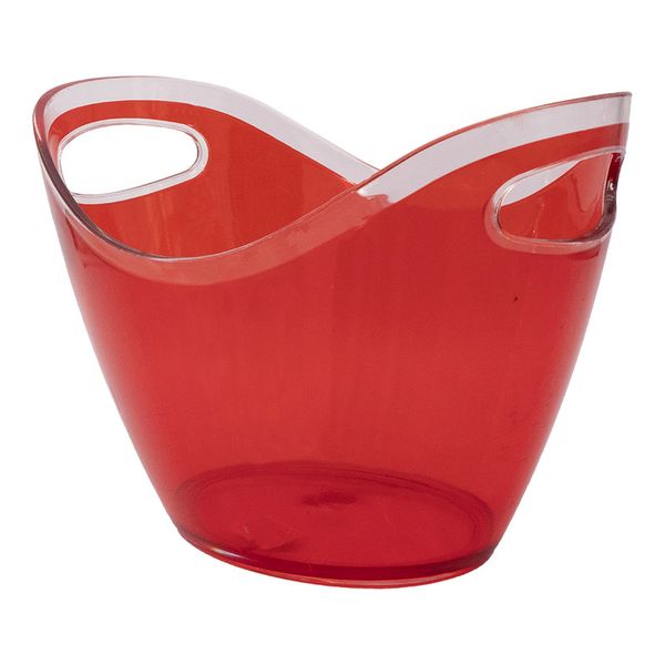 Bar Butler Two Tone Wine Bucket Oval Red/Clear Ps Plastic, 3.5LT
