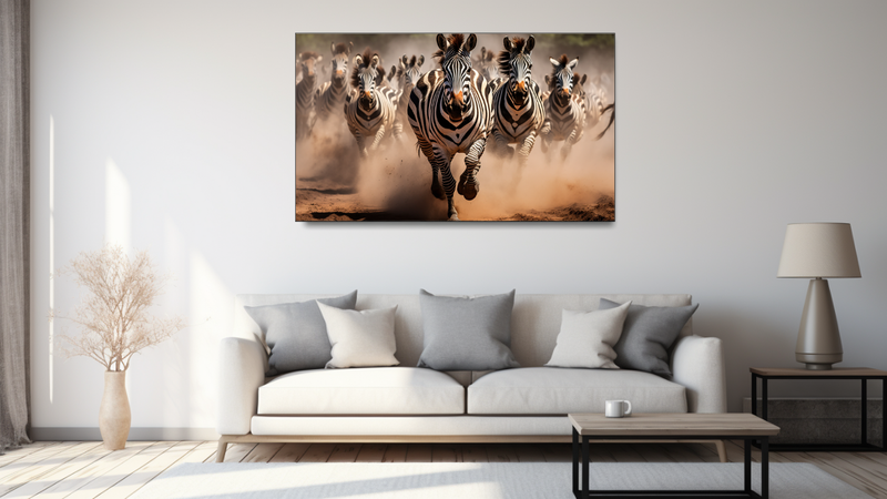 Canvas Wall Art - Zebras in Motion - MT0265