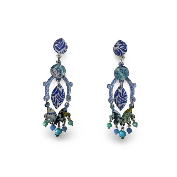 Lilly K Designs Women Blue 128 Plexiglass Drop and Dangle Earrings