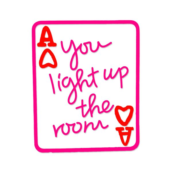 Valentine's Day Ace of Hearts Neon Sign Bachelorette Casino Poker Light