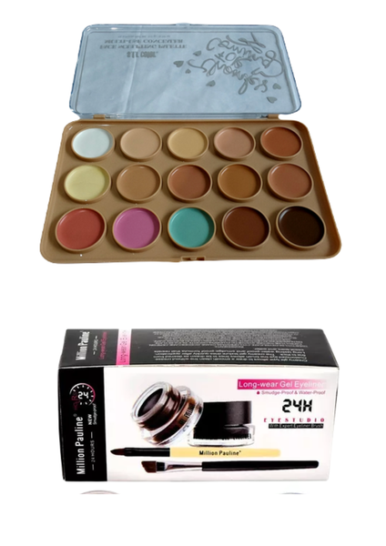 Multi-Use Concealer Palette and 2 in 1 Gel Eyebrow and Eyeliner-Set