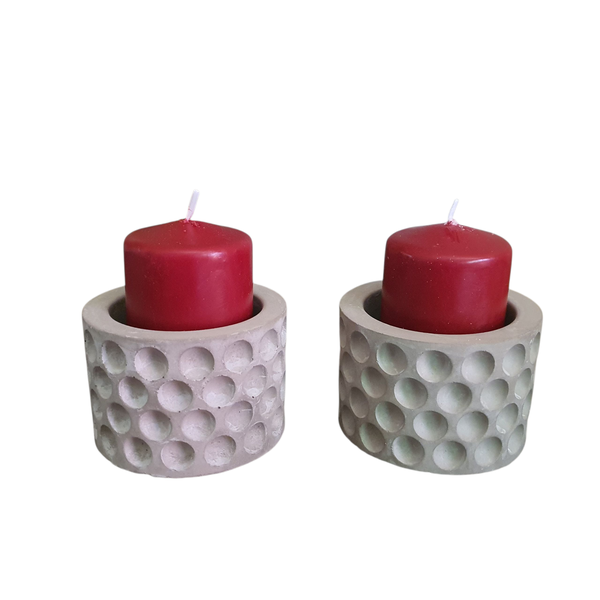 Pillar Candle Holders x 2 - Two pillar candles included