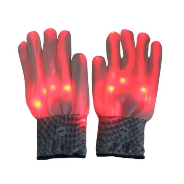 Red LED Festival, Halloween or Christmas Fitted Hand Gloves