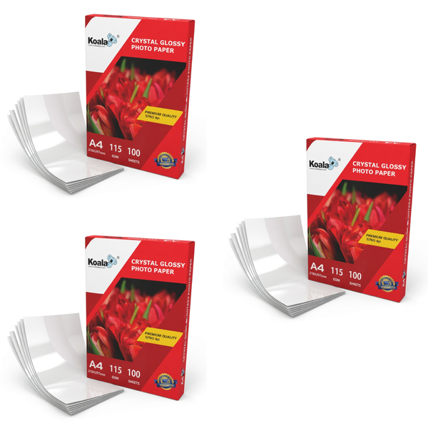 Koala A4 photo paper Cast coated inkjet paper,100 sheets pack - 3 Pack