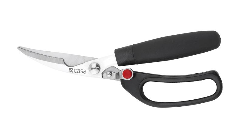 Casa Poultry Shears Scissors - Bari Black, Silver Kitchen Shear