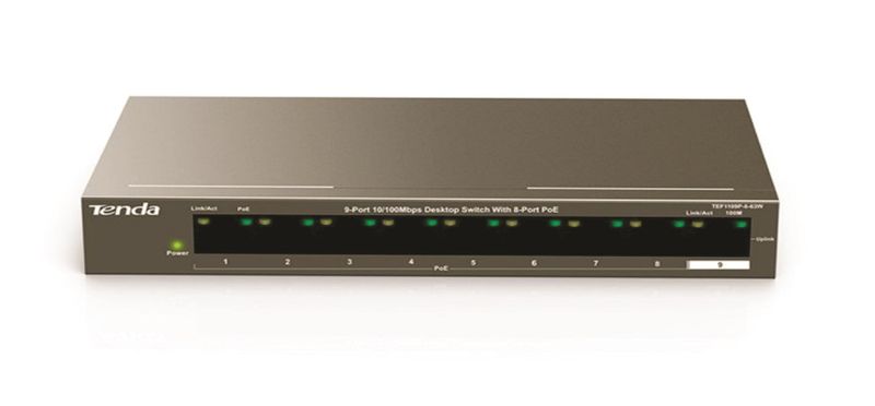 TENDA 9 Port Fast Ethernet Switch With 8 POE