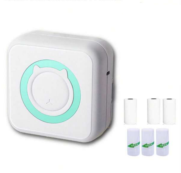 Portable Mini Thermal Printer with Paper/Labels Bundle