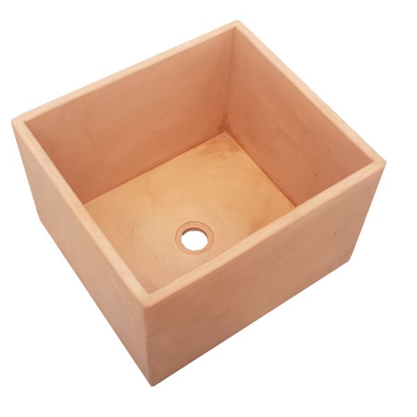 Large Terracotta Square Concrete Basin (45 X 40x 31cm High)