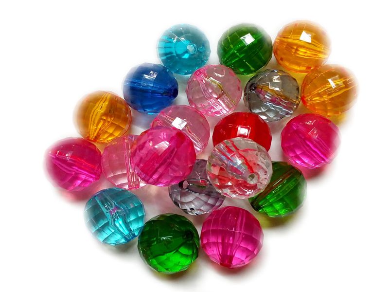 BEAD COOL - Plastic Bead - Mix colour - 50pcs (Dia 20mm with 1mm hole)
