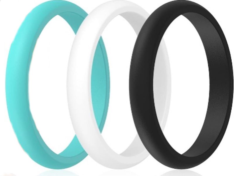 Ring Silicone Women Super Thin Wedding Bands - Combo 27 - 3 Rings