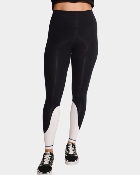 Breeth Breathable Comfortable Cotton Womens Travel Leggings Regular BK/WT