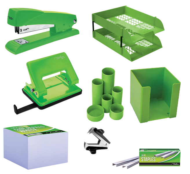 Treeline Letter Tray Combo Stationery Set - Lime Green