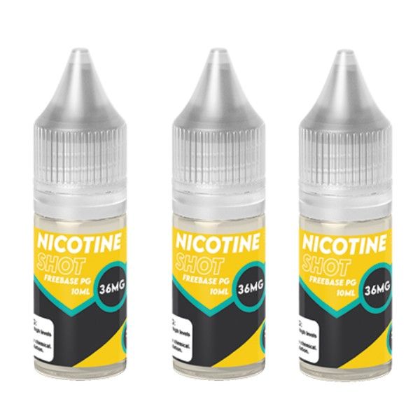 Nic Shot - PG Base 10ml - 36mg (Makes 3mg Longfill) - 10 pack