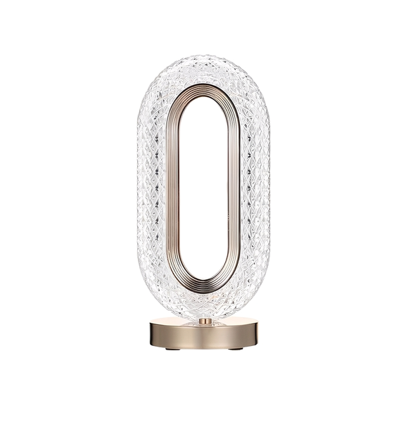 Crystal Bedside Lamp,USB Rechargeable, 3 Brightness Levels, Touch Control