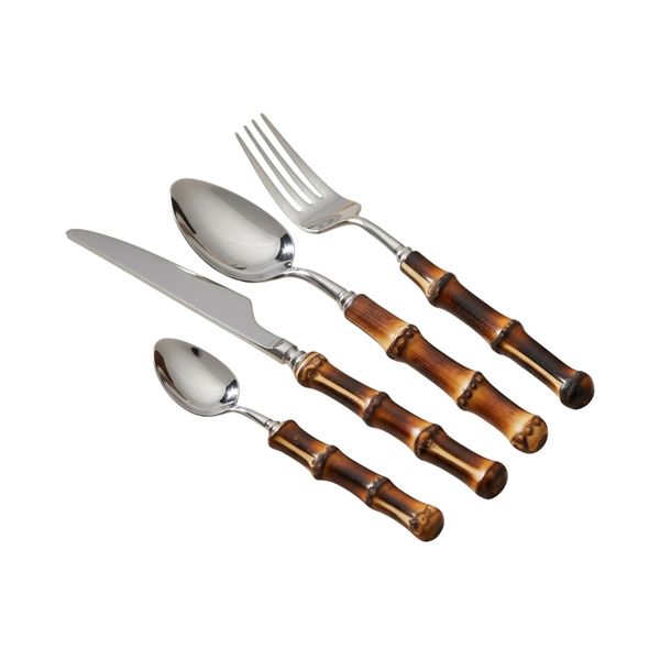 Dark Bamboo 16 Piece Cutlery Set