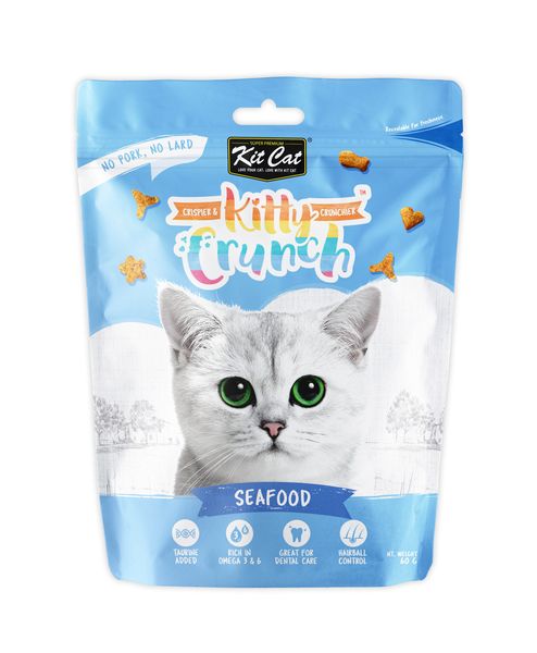 Kit Cat Kitty Crunch Seafood Flavour Cat Treats 60g Single Pack