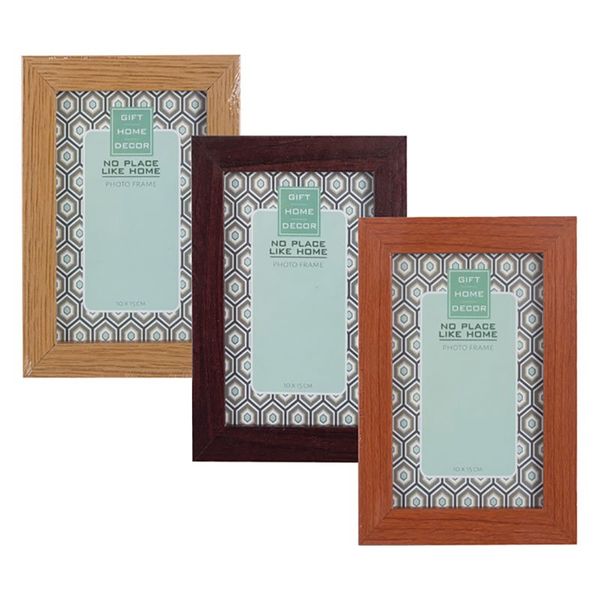 Bulk Pack x 3 Wooden Photo Box Picture Frame For 10x15cm Photo