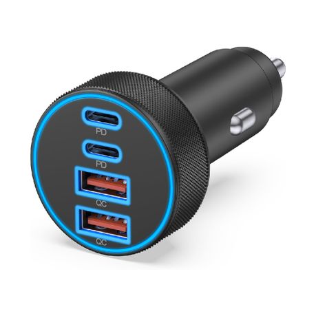 90W USB C Car Charger, 4-Port Fast Charging Adapter Image