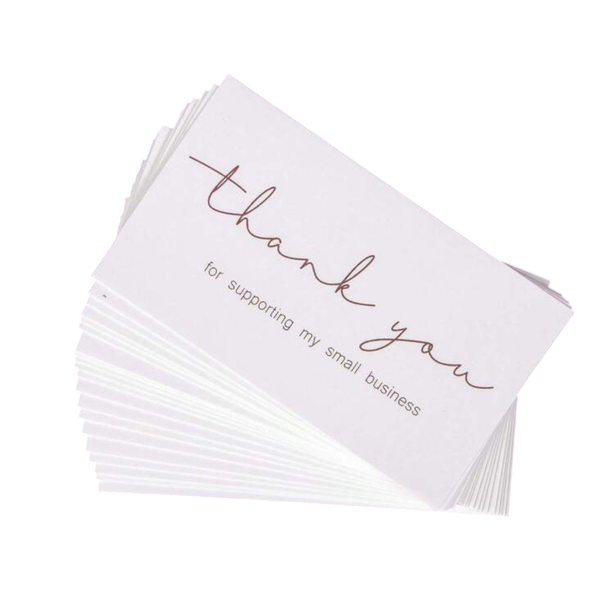 Thank You Cards for Gift Packaging for Small Businesses - 50pcs White