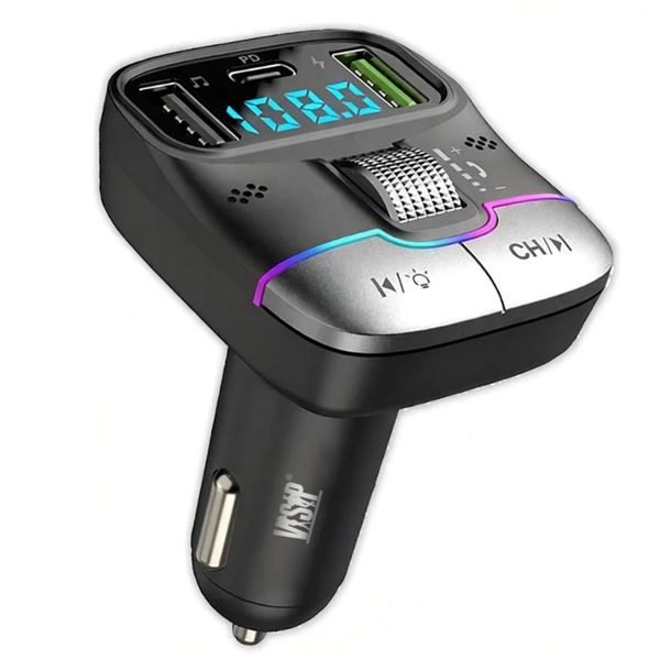 Wireless Bluetooth Car Charger FM Transmitter with Dual USB Ports