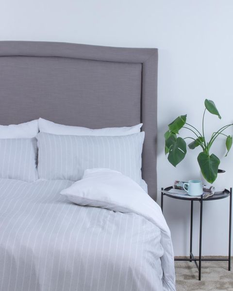 George &amp; Mason - Classic Stripe Duvet Cover Set - Light Grey