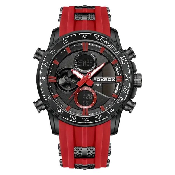 FOXBOX - Quartz Multi-Function Watch With Luminous Display - Red