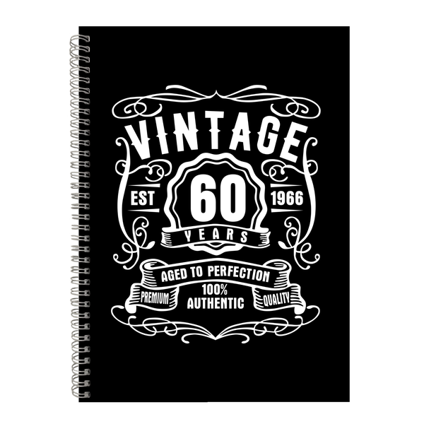 Vintage 60 Years Old Est 1966 Birthday Writing Book Notepad Notebook A4