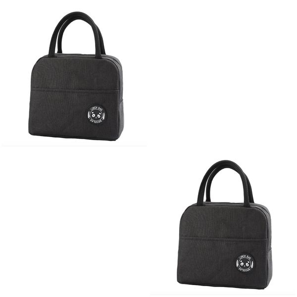 Insulated Lunch Cooler Bag Leakproof Thermal 2 Piece Black
