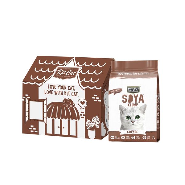 Kit Cat Soya Clump Cat Litter - Soya Clump Coffee Bulk Unit (6 x 7L)