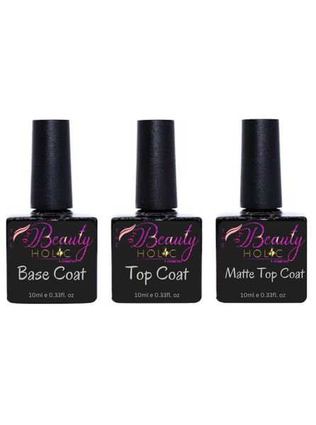 The Beautyholic Cosmetics \ Base Coat , Top Coat &amp; Matte Top Coat Set