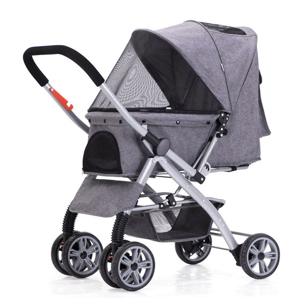 Pet Pram - Convertible Pet Stroller With Flippable Handle