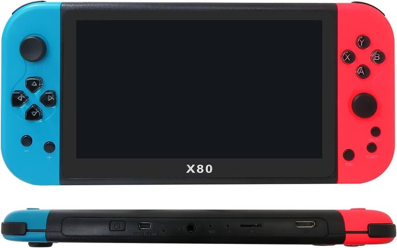X80 7 inch HD Large Screen Retro Handheld 2000 Game Video Game Console