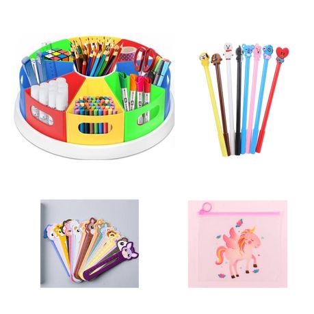 Desk Organizer For Kids Colorful Rotating Organizer Desk Organiser Pen  Holder With Removable Bins