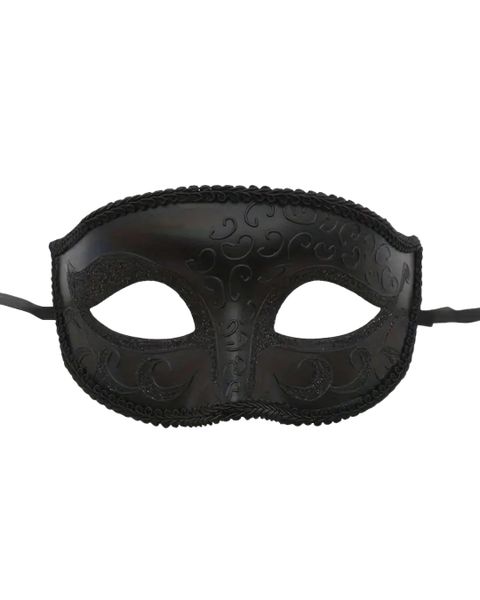 1Piece Black Embossed Masquerade Mask