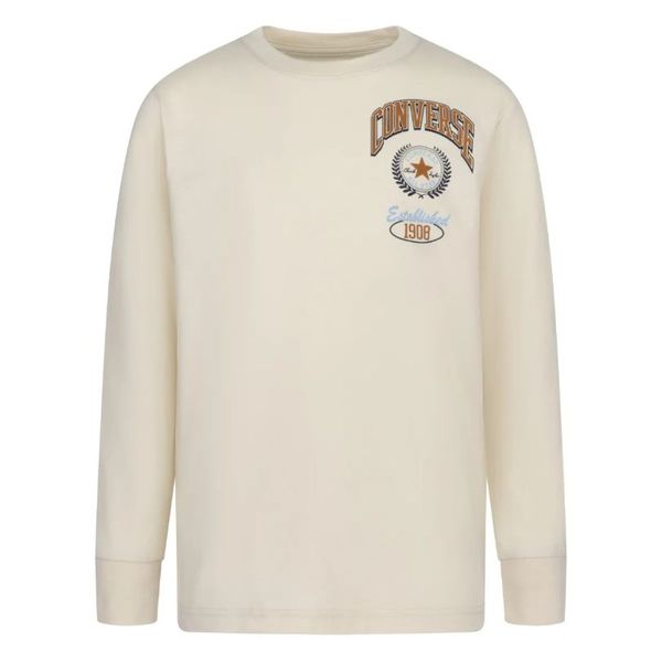 Converse Crew Boys L/S Collegiate Sport Stack Stone