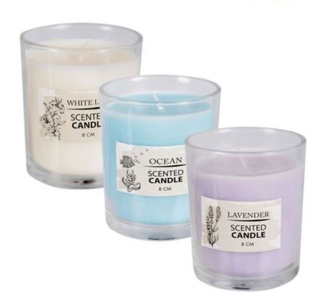 6 Scented Glass Candle Set