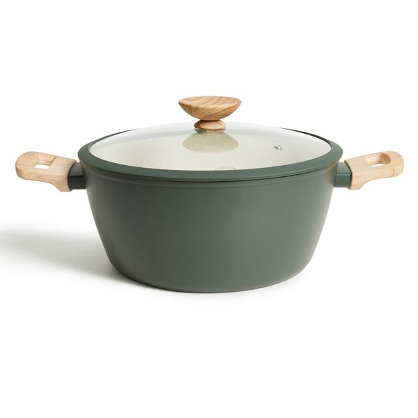 George &amp; Mason 28cm Olive Aluminium Casserole Pot with Lid