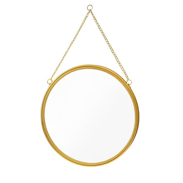 K40404 Gold Metal Round Mirror
