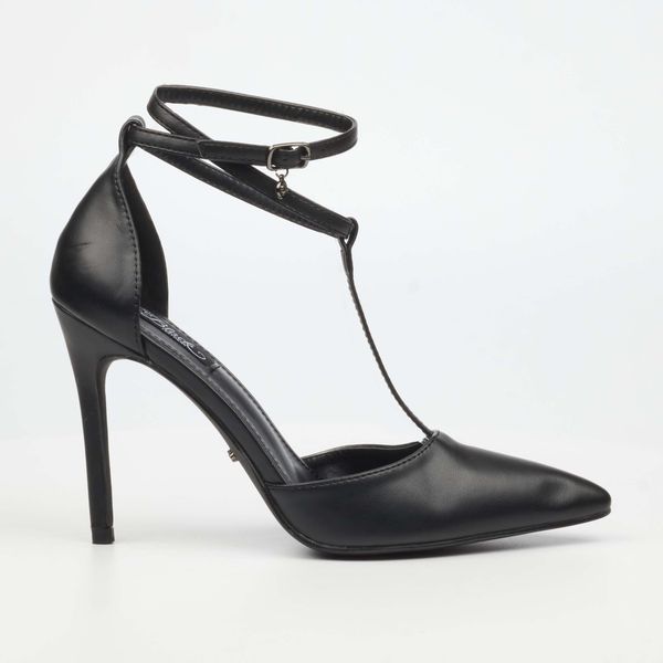 Miss Black Lola 64 Women Faux Leather Heel Courts - Black