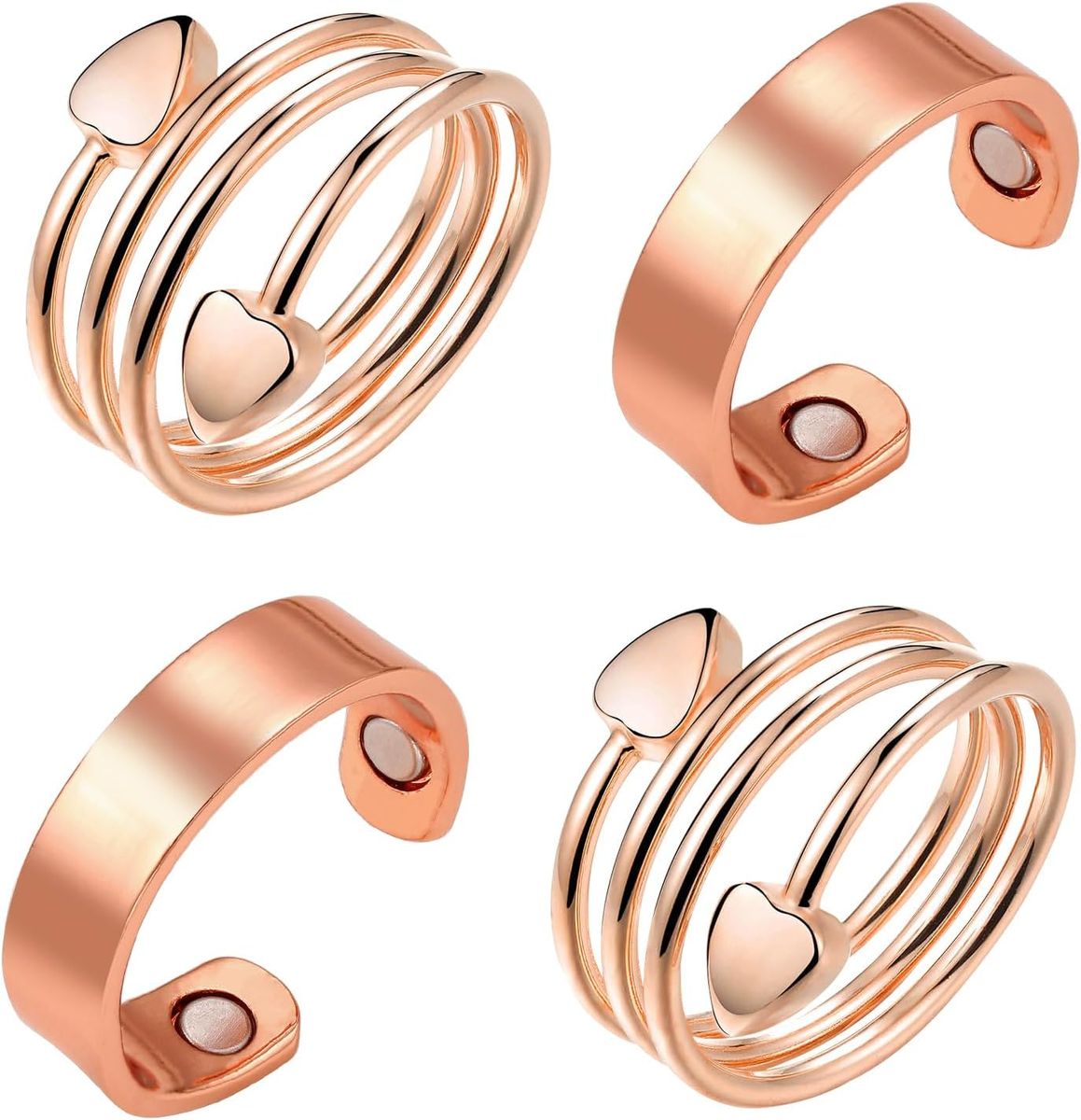4 Piece Copper Rings for Women, Pure Copper Magnetic Thumb Ring | Shop ...