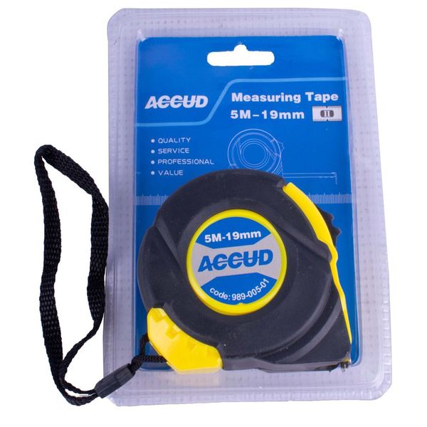 Accud - Measuring Tape 19mm x 5M Acc. 1mm Nylon Coated Blade - 2 Pack