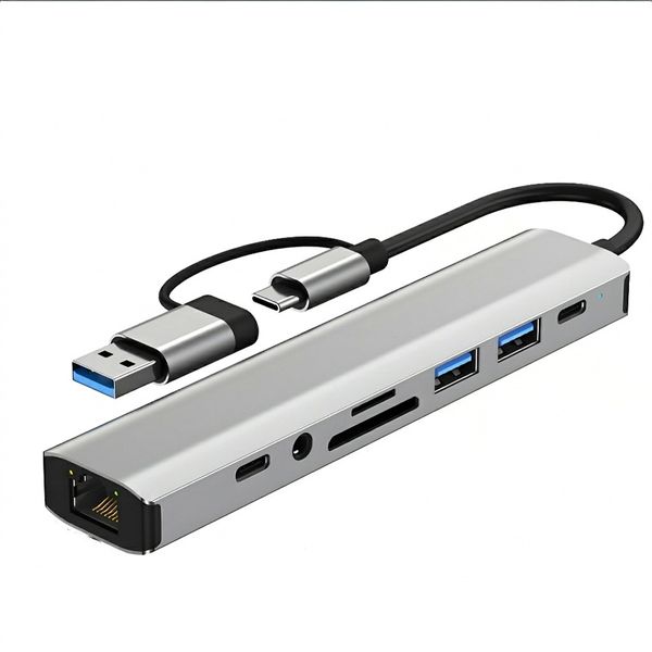BezosMax 9 in 1 USB C Hub, RJ45 Ethernet Port &amp; Dual Connector Dock Station