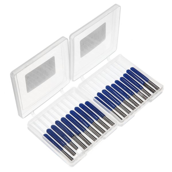 20Pcs Carbide PCB Engraving Bits 3.175mm CNC Bit 10/15/20/30 Degree