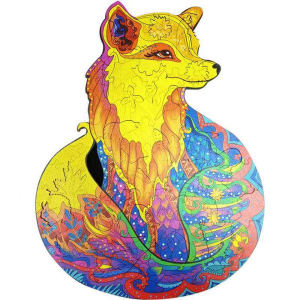 Wooden Jigsaw Puzzles - Unique Fox Shape Jigsaw Pieces Size A4