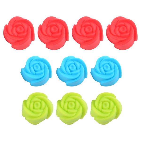 10Pcs Baking Mold Jelly Maker Mould Silicone Rose (Random Colors)