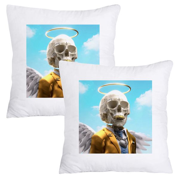 Scatter Cushion Cover Set (50cmx50cm) - Angel skeleton