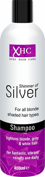 Xpel Hair Care Shimmer Of Silver Purple Shampoo - 400ml - Purple - 4 Pack