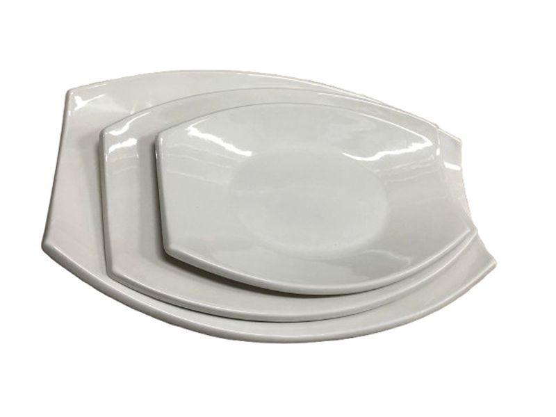3 xCeramic Rectangular Dinner Plate