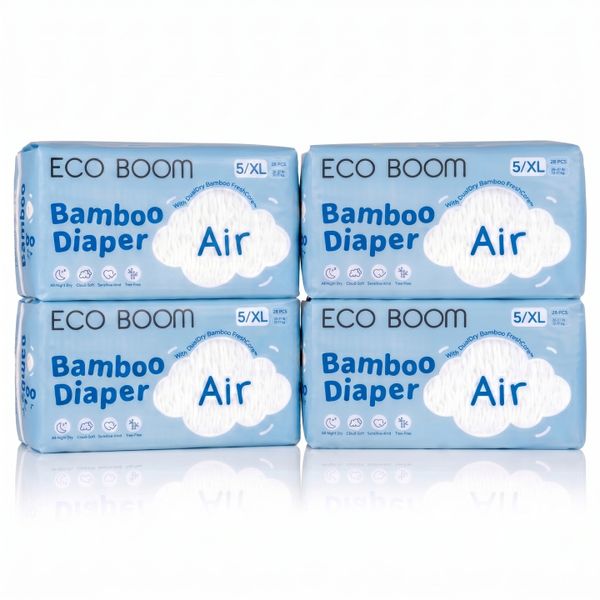 Eco Boom - Air Bamboo Baby Nappies Pack of 28 - Extra Large - 112 Nappies