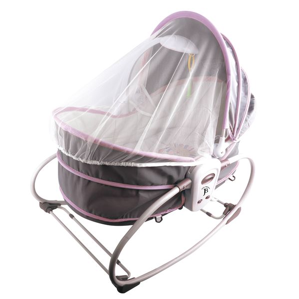 Jack Brown 5 in 1 Baby Rocker Bassinet Cradle - Pink